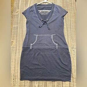 GAP Charcoal Short Sleeve Dress with Front Pocket